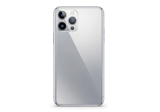 Sleek smartphone showcasing a transparent glass back design with triple camera setup.