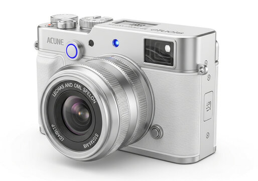 Compact digital camera with interchangeable lens and flash attachment