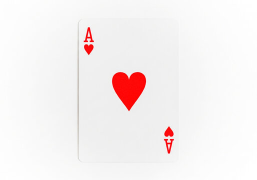 Ace of hearts playing card displayed against a plain background