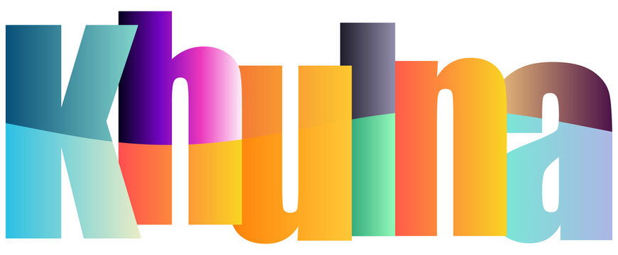 Colorful Gradient Text khulna city name Design Featuring Stylish Lettering Artwork