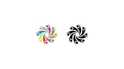 Fototapeta premium A colorful and black logo design featuring people coming together in unity and harmony