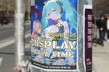 Naklejka premium street posters in Toronto (Cosplay Party Time)