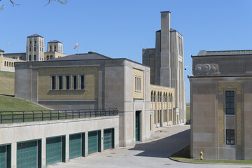 Naklejka premium R.C. Harris Water Treatment Plant; Thomas C. Pomphrey; Art Deco and Byzantine; 1941; 2701 Queen Street East, Toronto; municipal water purification and distribution