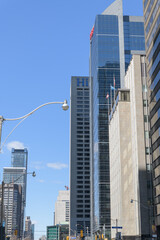 Naklejka premium view north on University Av (east side) to building including Hilton Toronto