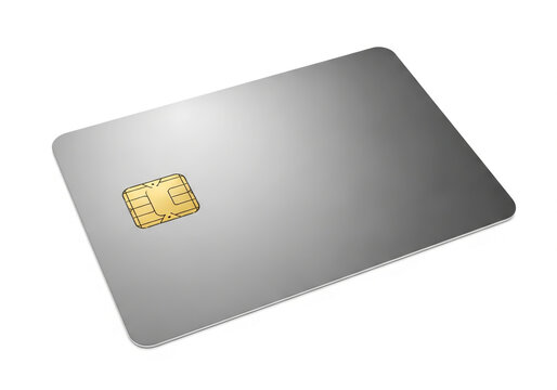 A sleek metallic card with a gold-colored embedded sim card slot visible on its surface