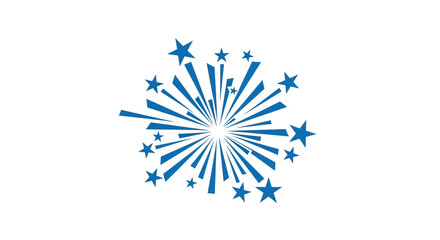 Blue starburst firework explodes in air. © Bilal