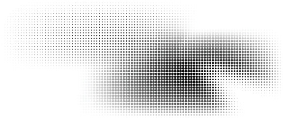 Fototapeta premium fun beautiful black and white shadow halftones retro pop art funky urban colorful comic book. Dotted halftone gradient texture. Vanishing polka dot background. Repeating dots gradation pattern backgro