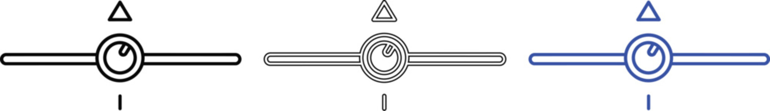 Audio mixer level and parameter adjustment icons in outline style.