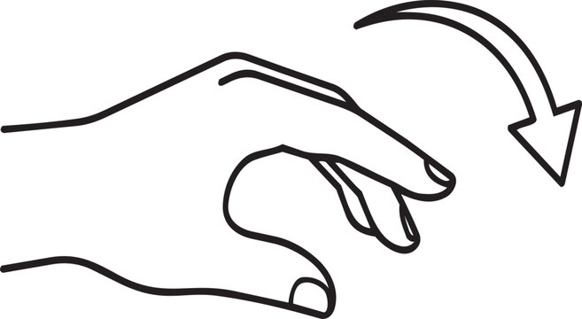 A hand with index finger pointing down