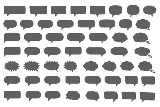 Blank empty speech bubbles, speaking or talk bubble, speech balloon, chat bubble line art vector icon for apps and websites..