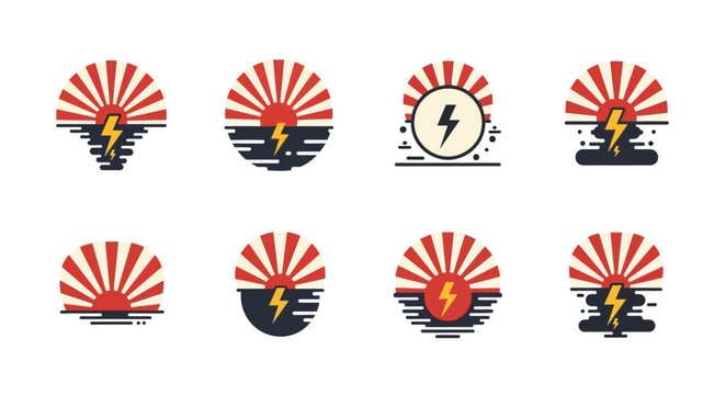 Japanese Rising Sun Logos.