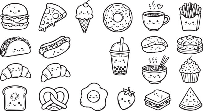 Back to School Doodle Collection, Education Vector Art, School Supplies Black Graphics, Classroom and Learning Design Elements