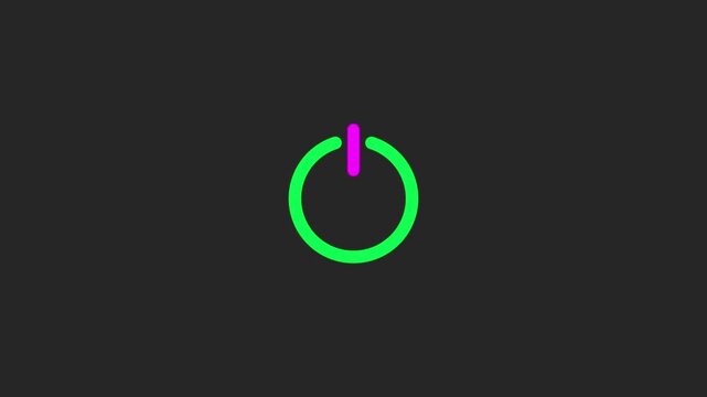 power reset button sign animation, Simple Glowing Button Turn on and Off Animation