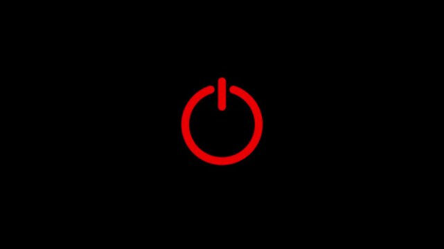 power reset button sign animation, Simple Glowing Button Turn on and Off Animation