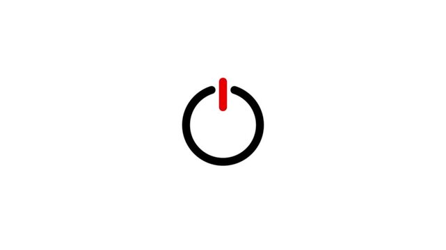 power reset button sign animation, Simple Glowing Button Turn on and Off Animation
