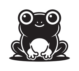 Naklejka premium Cute Frog Cartoon Outline Vector Illustration