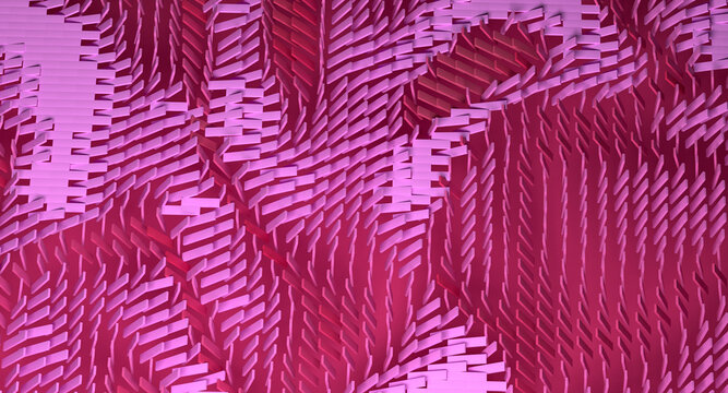 Abstract Pink Purple 3D Geometric Background with Digital Texture