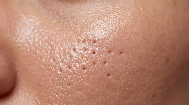 Macro skin pore human face oily skin close up texture dermatology natural imperfection health detail cheek realistic