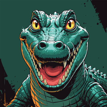 cute cynical crocodile cartoon vector image