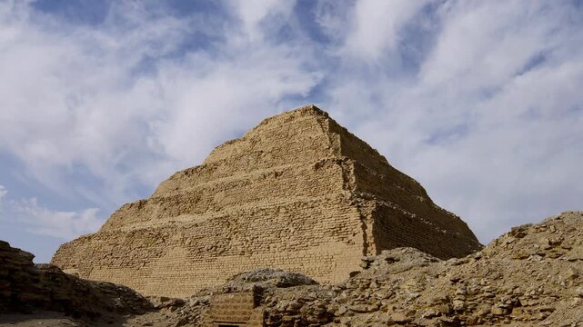 The Pyramid of Djoser, or Step Pyramid is an archaeological remain in the Saqqara necropolis, Egypt, northwest of the city of Memphis.