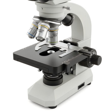 Microscope, laboratory microscope, science microscope, educational microscope, white microscope