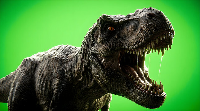 Tyrannosaurus rex head with open mouth