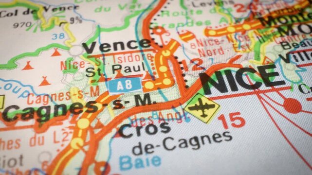 cinematic coastal road journey leading to nice, france along the mediterranean