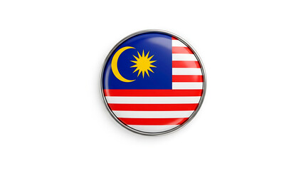 Obraz premium Malaysia's flag button isolated on white
