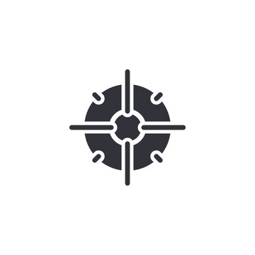 Target alignment icon symbolizing precision, registration marks, and accurate positioning in professional printing workflows.