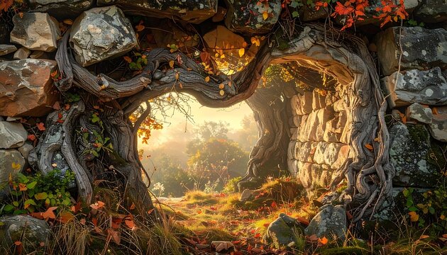 Autumn's stone portal