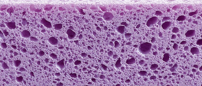 Purple foam sponge texture in closeup view