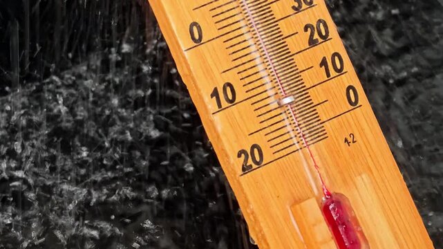 thermometer for measuring ambient temperature under water droplets, weather