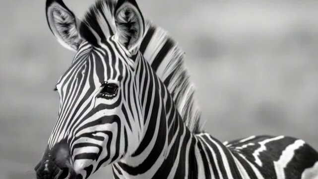 A classic black and white graph of a zebra, suitable for use in various contexts such as education, design, or editorial purposes