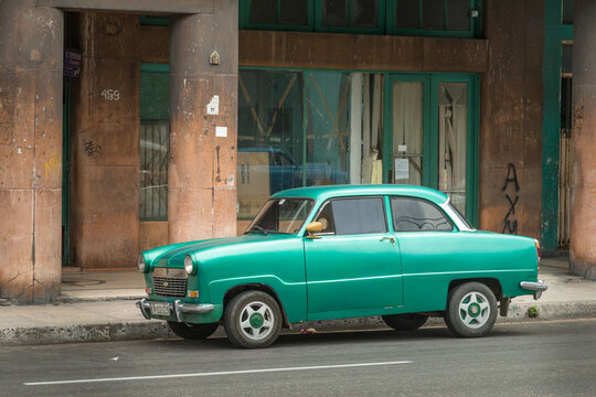 Cuba, Havana.  Vintage car on the streets of old Havana