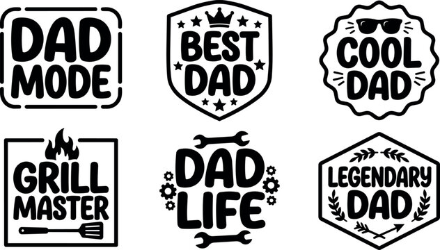 Black and white dad mode best dad cool dad grill master dad life legendary dad icons
