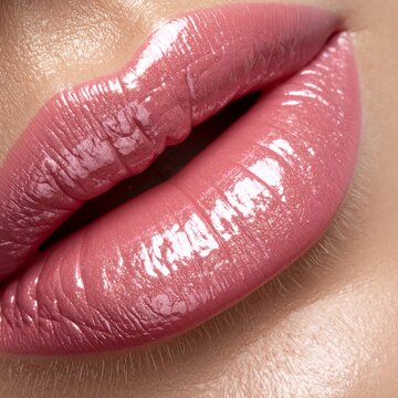 Pink lips close