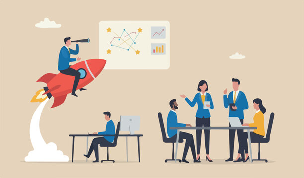 Time value money term investment business growing business profit investment concept woman team walk growth rising graph sandglass metaphor time