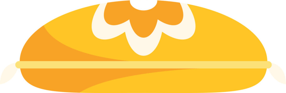 Yellow yarmulke displaying traditional jewish patterns on a white background