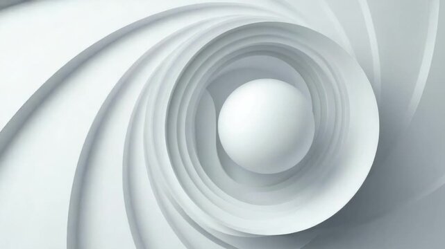 A white ball is wrapped in a spiral shape, perfect for abstract concepts or minimalist designs