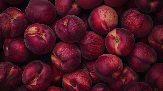 Stacked ripe peaches for sale or display, great for fruit stand or market