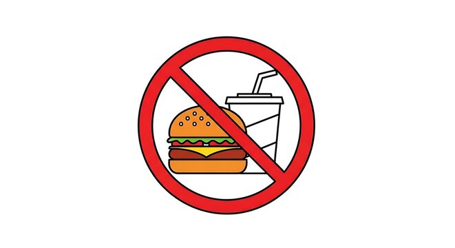 No eating or drinking allowed sign