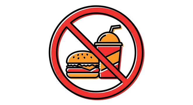 No eating or drinking allowed sign
