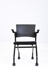 Fototapeta premium Black computer chair on white background