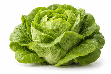 Fototapeta premium Fresh Lettuce: A close-up shot of a crisp, vibrant head of fresh lettuce, showcasing the natural beauty of the leaves.