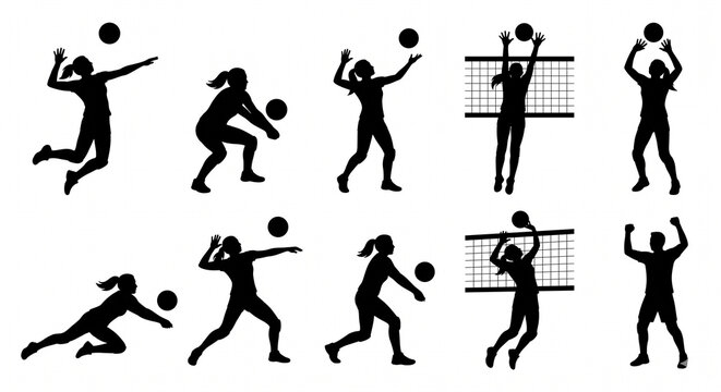 バレーボール選手のシルエット