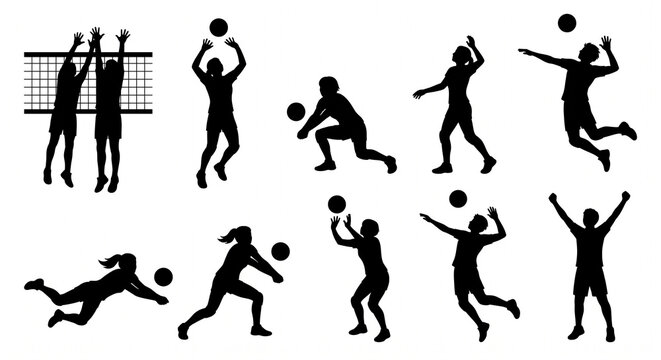 バレーボール選手のシルエット