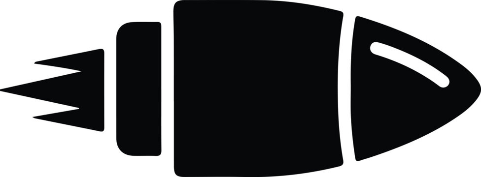 Silhouette bullet in motion with speed lines vector design