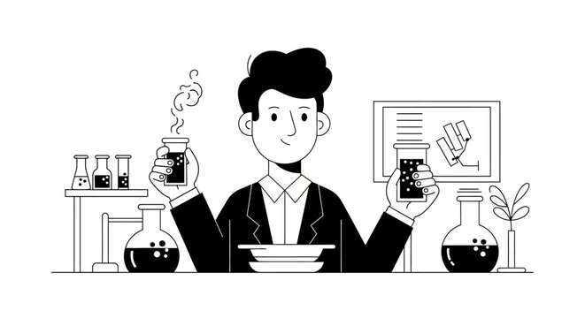 Scientist in Lab Demonstrating Chemical Experiments