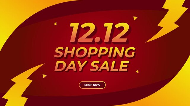 Flat 12 sale motion graphic. Promo banner