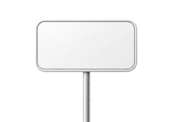 Fototapeta premium A blank rectangular road sign with rounded corners mounted on a sturdy metal pole for messaging
